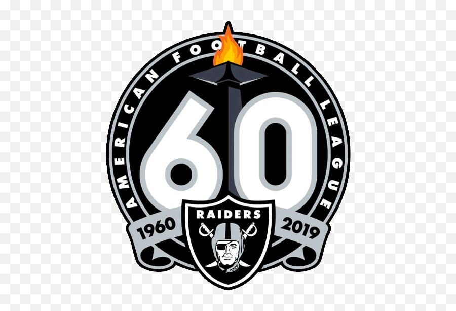 Oakland Raiders Anniversary Logo - Raiders 60th Anniversary Logo Png,Raiders Logo Transparent
