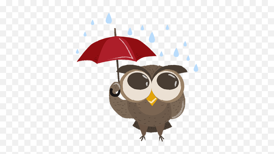 Download Hd Message Clipart Cute Owl - Owl With Umbrella Owl Umbrella Clipart Png,Cute Owl Png