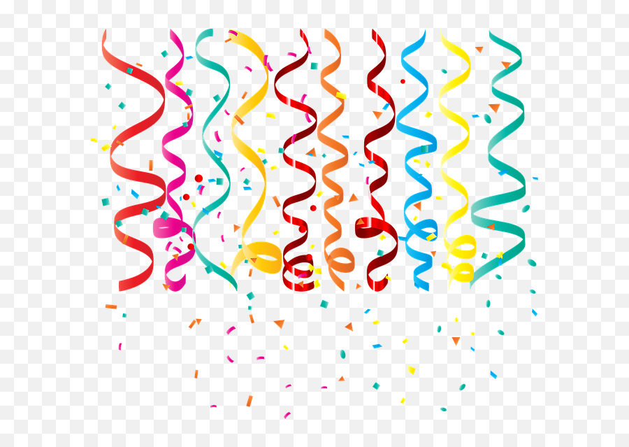 Confetti Curling Ribbon Birthday - Birthday Streamers Png,Confetti Vector Png