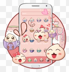 Cartoon Lovely Peach Expression Theme U2013 Apps - Cartoon Lovely Peach Expression Png,Google Play Logo Transparent
