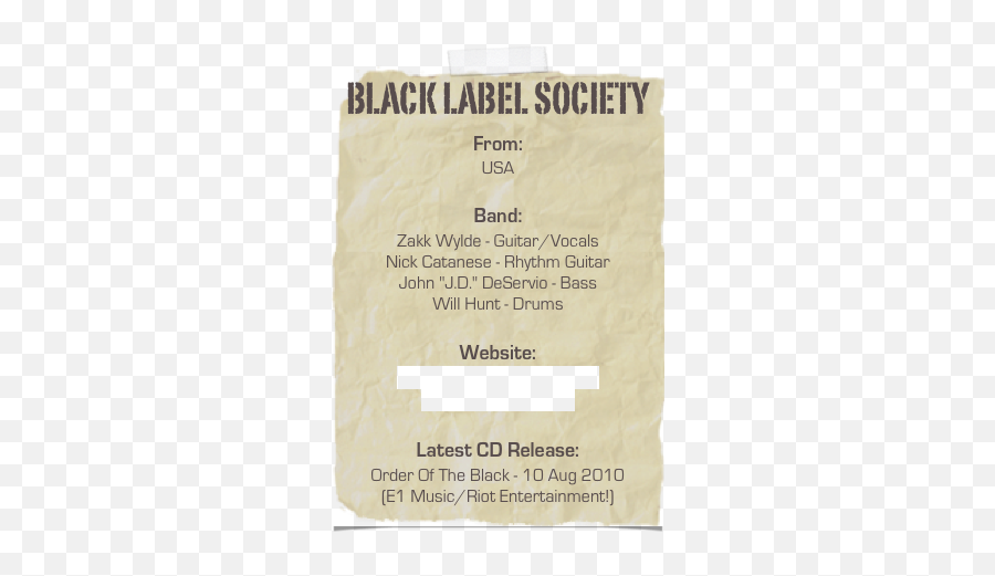 Zakk Wylde - 1 Hour Png,Black Label Society Logo