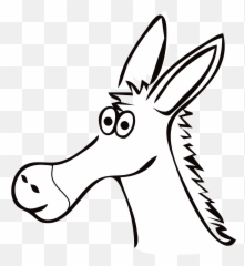 Shrek Donkey Clipart Black And White - Outline Cartoon Donkey Face Png,Shrek Head Png