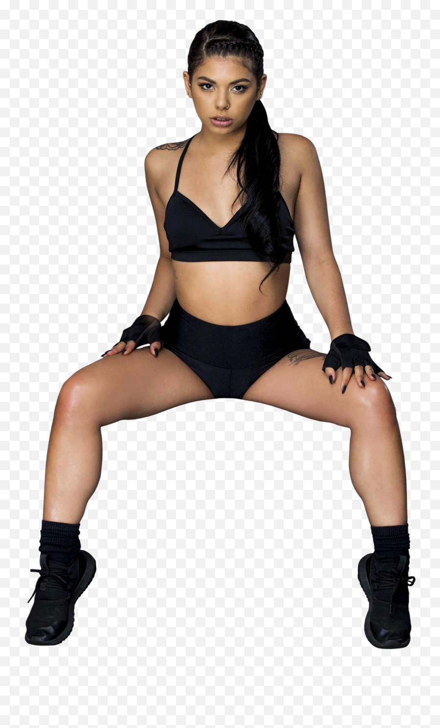 Download Gina Valentina Black Bikini Sitting Png Image For Free - Gina Valentina Png,Bikini Model Png