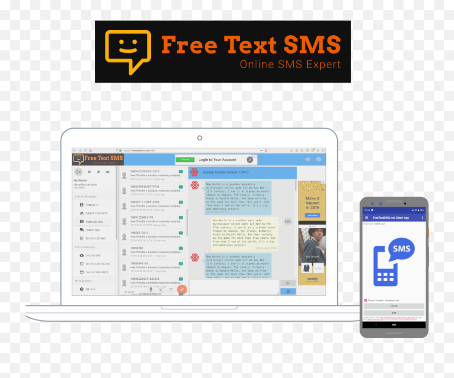 Freetextsms U2013 Online Sms Solution For Android - Smart Device Png,Bb Z10 Email Icon