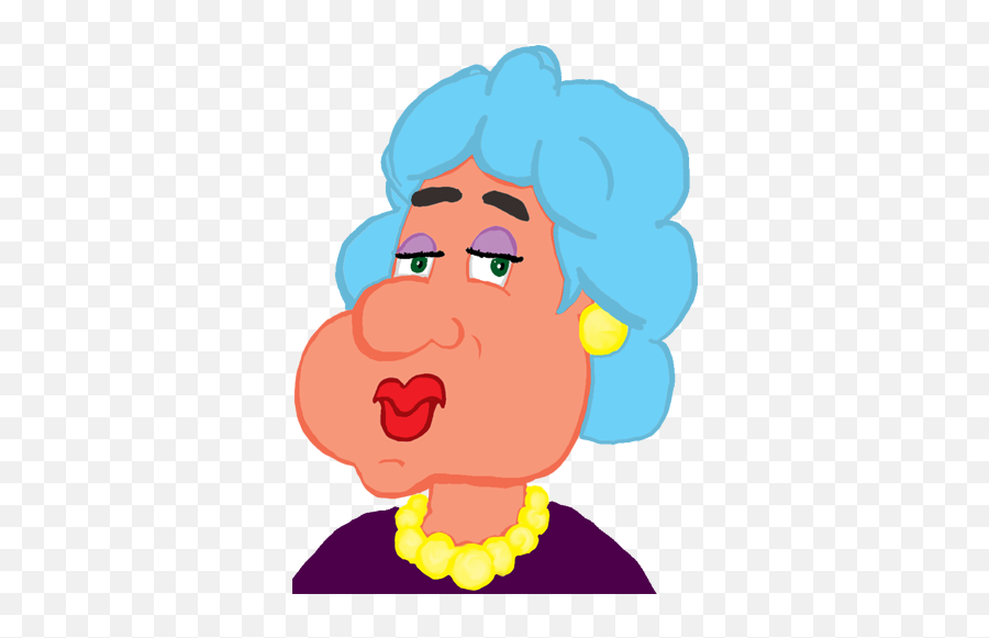 Clip Black And White Stock Png Files - Blue Hair Old Ladies Cartoon,Old Lady Png