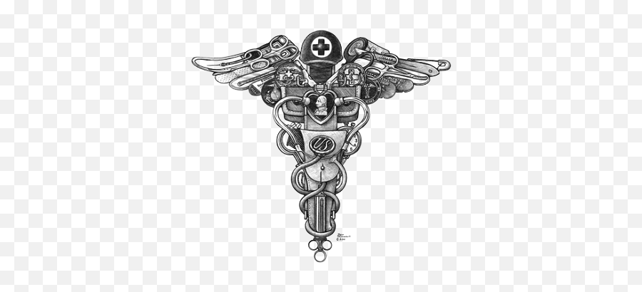 Hospital Corpsman Medical Caduceus Decal 225 - Medical Professional Medical  Tattoos Png,Caduceus Transparent Background - free transparent png images -  