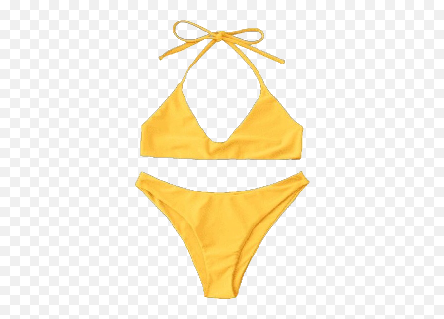 Bikini Yellowbikini Swimsuit Bathingsuit Summer Freetoe - Cute Bathing Suit Png,Bikini Transparent Background