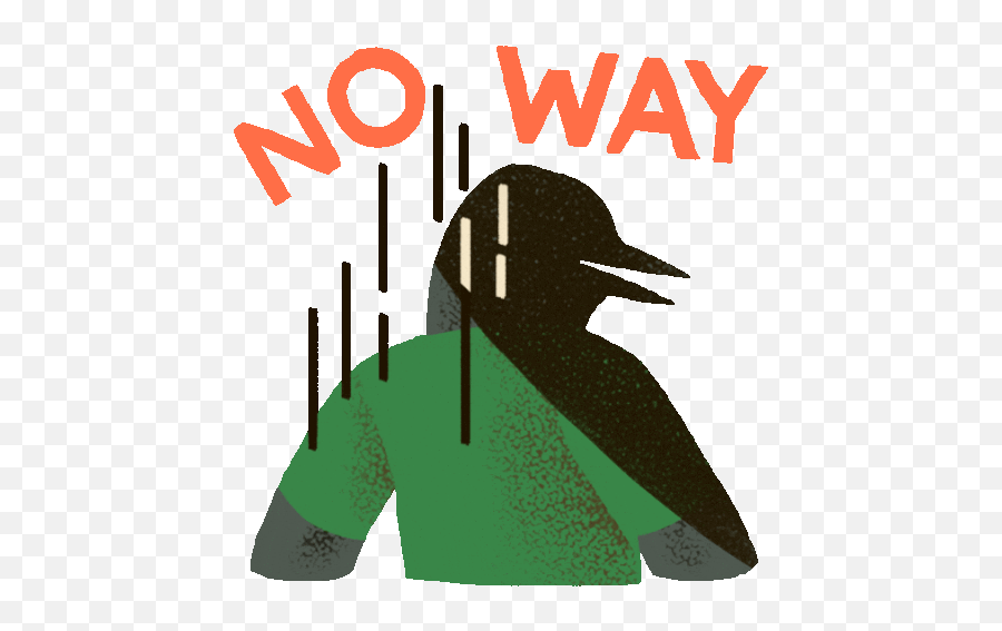 Sad Bird Says No Way In English Sticker - Le Loon No Way Language Png,Loon Icon