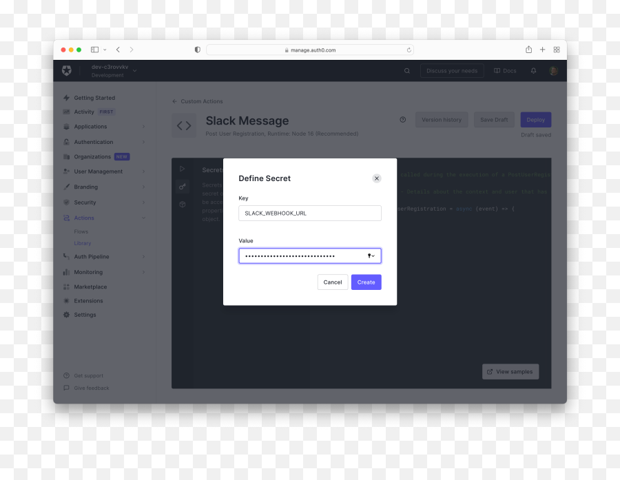 Send Slack Message After New User Sign Up With Auth0 Actions Png Secrets Icon