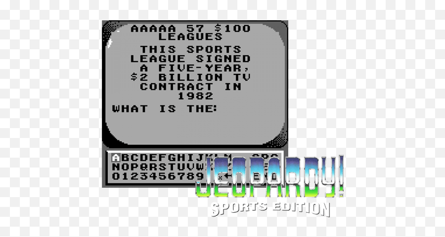 Jeopardy Sports Edition Usa - Game Boy Display Device Png,Jeopardy Png