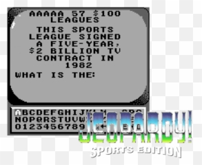 Jeopardy Sports Edition Usa - Game Boy Display Device Png,Jeopardy Png