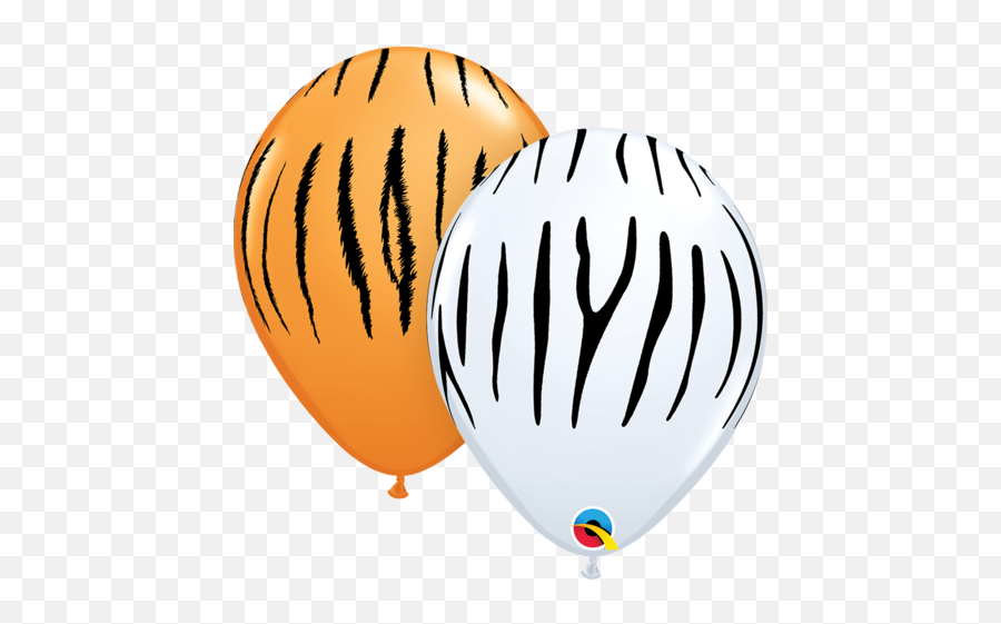 11u2033 Round Orange U0026 White Zebra Tiger Stripes Assorted 11758 U2013 Pack Of 50 - Balloon Png,Tiger Stripes Png