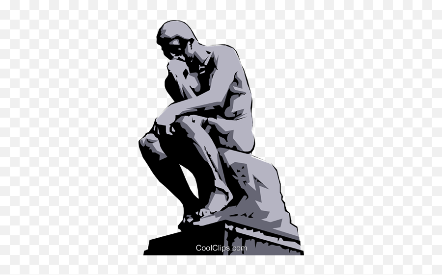 Download Rodins Thinker Royalty Free - Clip Art Of Thinking Man Statue Png,The Thinker Png