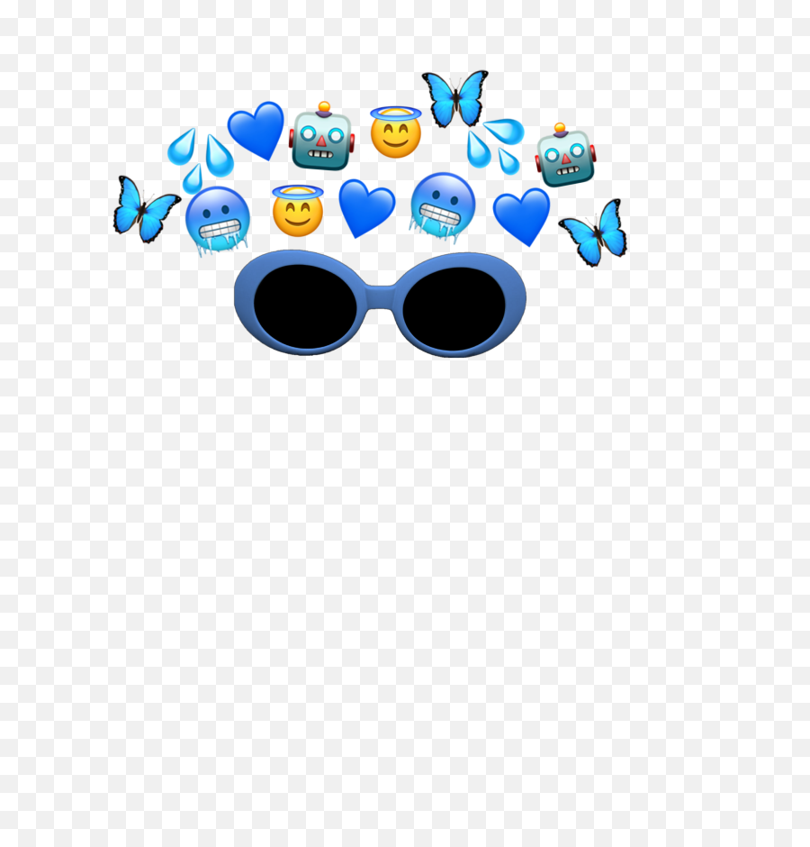 Clout Glasses Sunglasses Goggles Emoj - Clout Goggles Snapchat Filter With Hearts Png,Clout Goggles Transparent