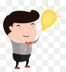 An Idea Light Bulb Over His Head - Cartoon Transparent Thinking Person png
