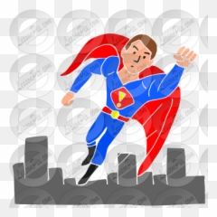Superhero Stencil For Classroom - Long Jump png