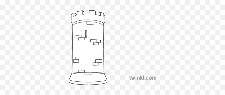 Castle Tower Black And White Illustration - Twinkl Tangerine Black And White Png,Castle Tower Png