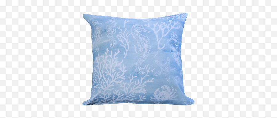 Seahorse Starfish Nautical Cushion Double Sided 17x17 Square Duckegg Blue Ebay - Decorative Png,Blue Starfish Logo