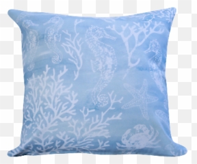 Seahorse Starfish Nautical Cushion Double Sided 17x17 Square Duckegg Blue Ebay - Decorative Png,Blue Starfish Logo