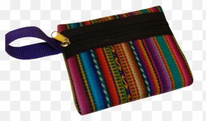 Coin Purse Zippered Manta Pouch Cotton Woven Peru Heavy Duty - png