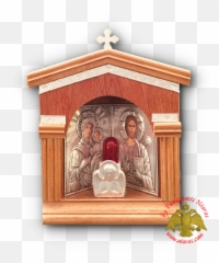 Orthodox Icon Shrine House With Electric Light Bulb - Christian Cross png
