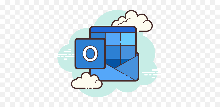Microsoft Outlook 2019 Icon In Cloud Style - Outlook Icon Aesthetic Cloud Png,Windows Film Projector Icon