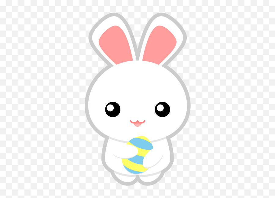 Easter Bunny Head Clipart - Simple Cute Easter Bunny Cartoon Png,Bunny Clipart Png