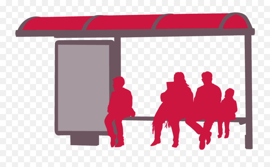 Silhouettes Of People Standing - Transparent Bus Stop Clipart Png,People Standing Png