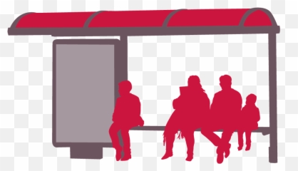 Silhouettes Of People Standing - Transparent Bus Stop Clipart png