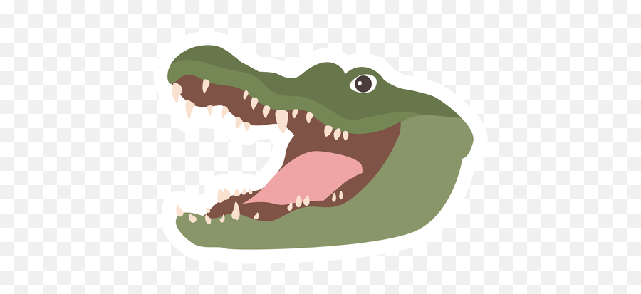 Crocodile Alligator Fang Flat Sticker - Cabeza De Cocodrilo Dibujo Png,Crocodile Png