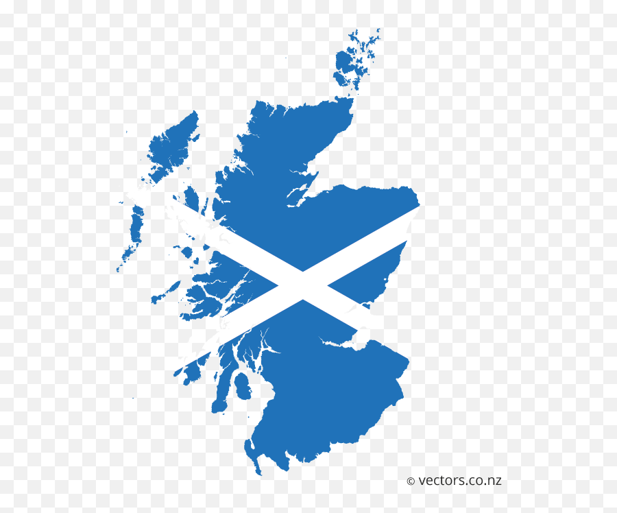 Flag Vector Map Of Scotland - Map Of Scotland Flag Png,Us Map Transparent Background