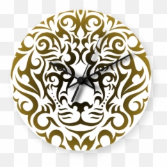 Download Lion Tattoo Vector Printed Wall Clock - PNG Iphone Xs Max Gold Edition 24k