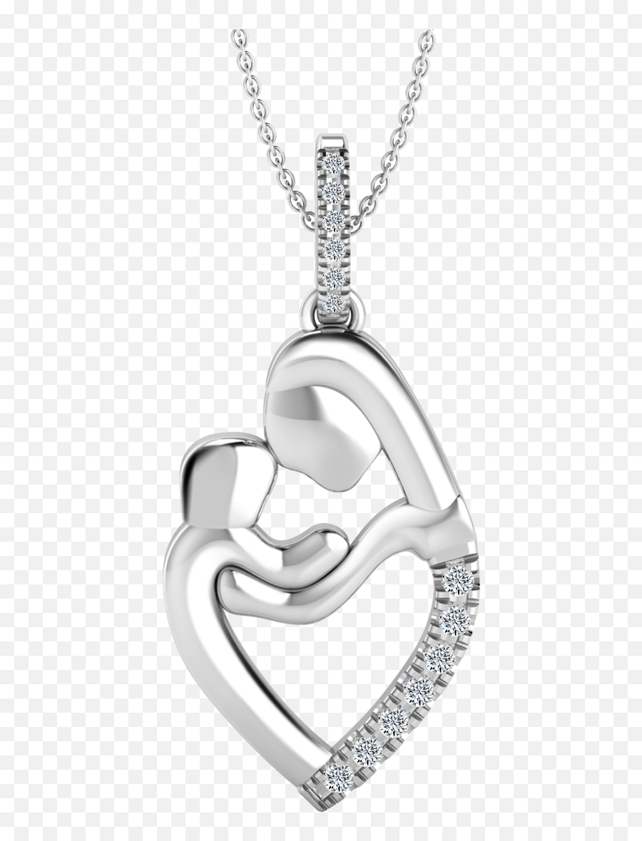 Hearts Together Motheru0027s Day Diamond Pendant - Solid Png,Diamond Heart Png