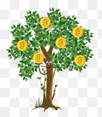 Faucet Exchange Money Tree Bitcoin Cryptocurrency Clipart - Money Tree Clip Art Png,Dogecoin Png