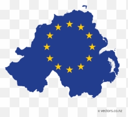 Eu Flag Vector Map Of Northern Ireland - Northern Ireland Map Png,Ireland Flag Png