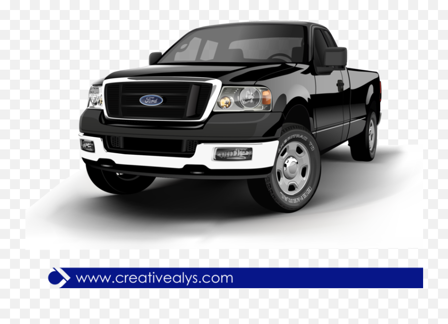 Download Vector - Ford Realistic Black Pickup Truck Ford F150 2005 Png,Pick Up Truck Png