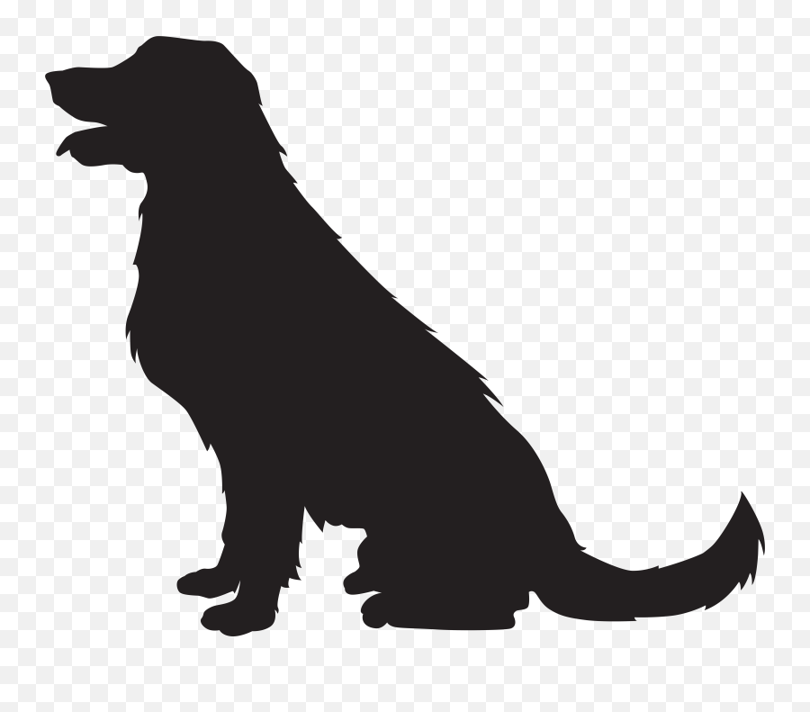 Free Clipart Of A Black And White - Dog Silhouette Clipart Png,Dog Sitting Png
