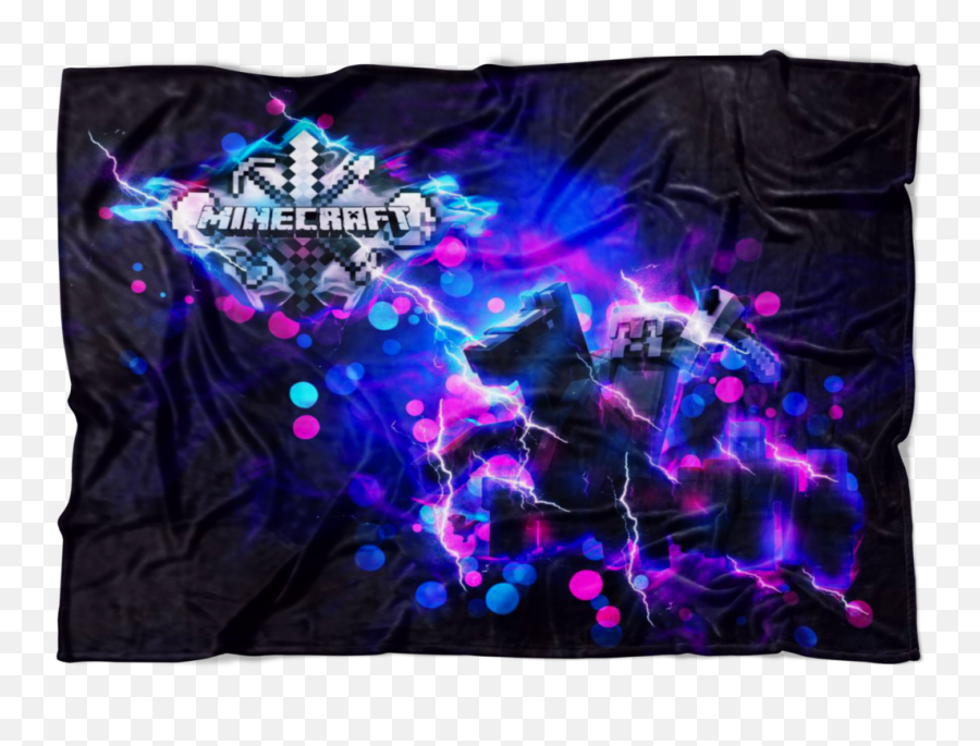 Minecraft Fleece Blanket Steve Diamond Sword Energy Black - Duvet Png,Energy Sword Png