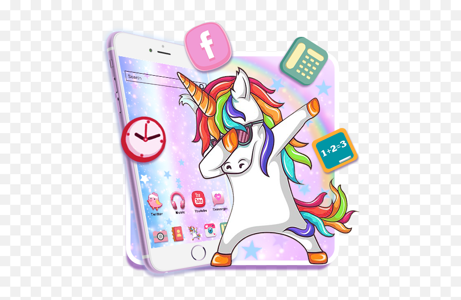 Funny Unicorn Themes Hd Wallpapers 3d Icons Apk 10 - Dabbing Unicorn Png,Hd Phone Icon