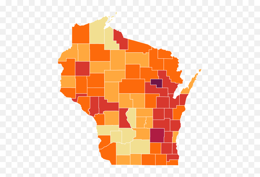 Wisconsin Coronavirus Map And Case Count - The New York Times Vector Map Wisconsin Png,Icon Pop Song Answers Level 5