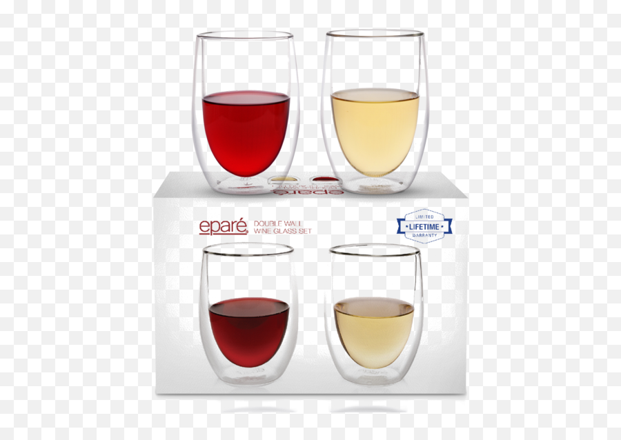 Eparé Double Wall Wine Glass Set Of 2 - Wine Glass Png,Wine Glass Transparent