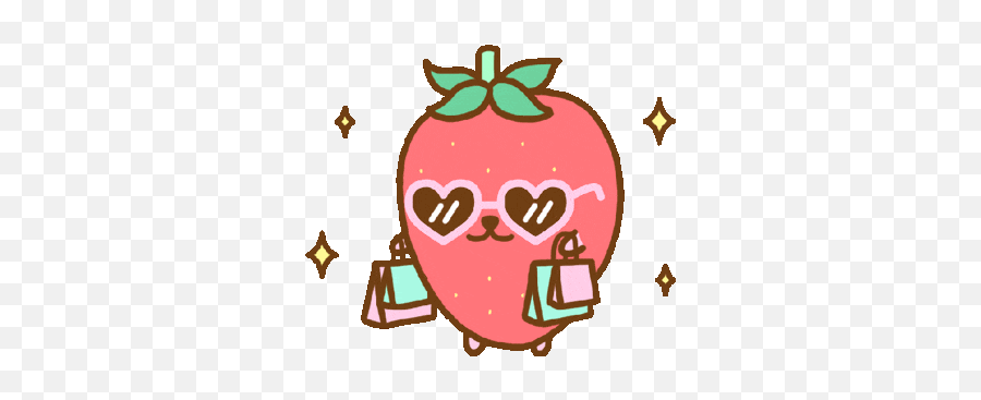 Strawberry Fruit Sticker - Strawberry Fruit Cute Discover Girly Png,Cute Strawberry Icon