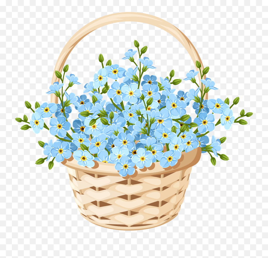 Library Of Free Flower Clipart Transparent Download - Flower Basket Png,Flower Clipart Transparent Background
