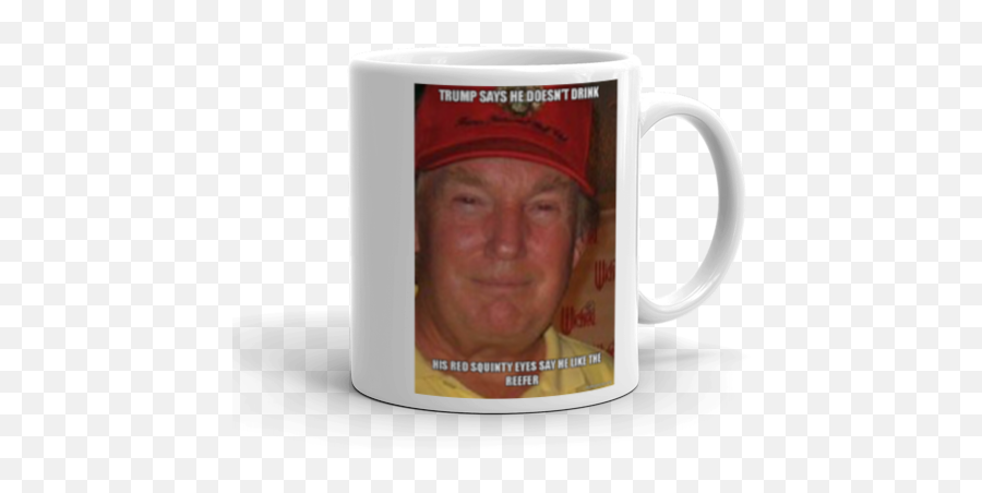 Trump Says He Doesnu0027t Drink His Red Squinty Eyes Say Like - Coffee Cup Png,Red Eyes Meme Transparent