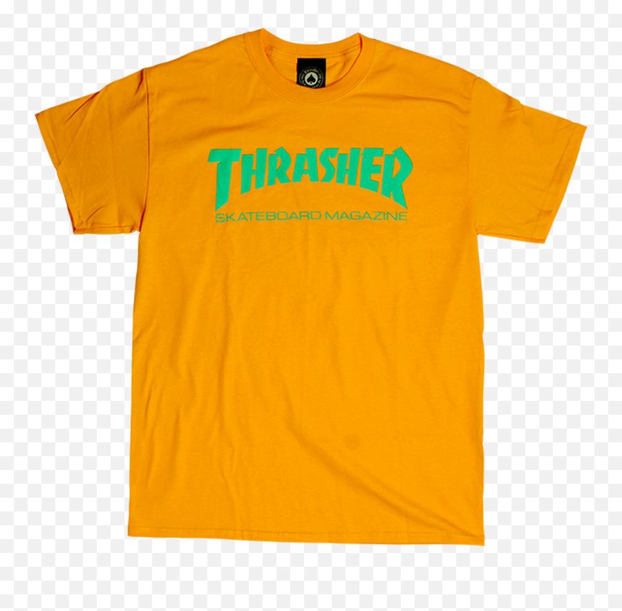 Thrasher Magazine Skate Mag Logo T - Shirt Gold Teal Png,Thrasher Png