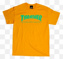 Thrasher Magazine Skate Mag Logo T - Shirt Gold Teal Png,Thrasher Png