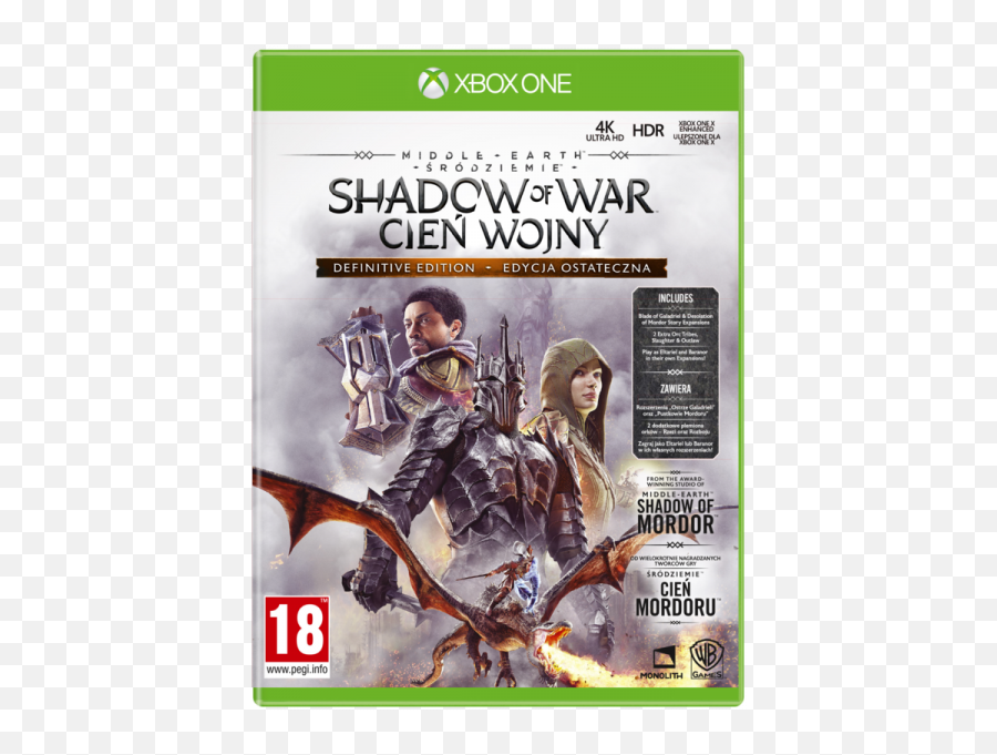 Shadow Of War Definitive - Middle Earth Shadow Of War Definitive Edition Cover Png,Shadow Of War Logo