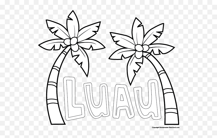 Free Luau Clipart 3 - Clipartix Hawaiian Clip Art Black And White Png,Luau Png