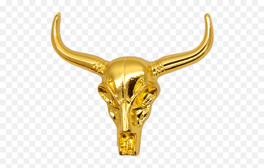 Cow Skull Pin Gold - Godertme Gold Png,Cow Head Png