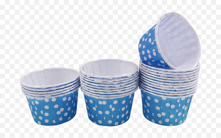 Blue With White Polka Dot 10pc Mini Paper Cups - Polka Dot Paper Cup Png,White Polka Dots Png